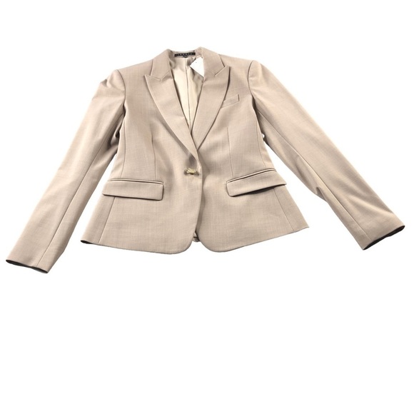 NWT Theory Size4 Cream Professional Long Sleeve Blazer Career Business Tailored - Picture 1 of 10